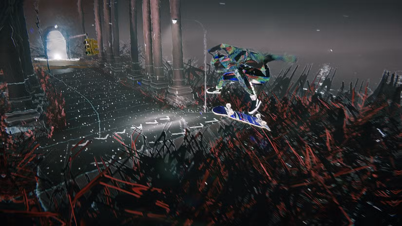 O Skater faz um tre flip em Skate Story