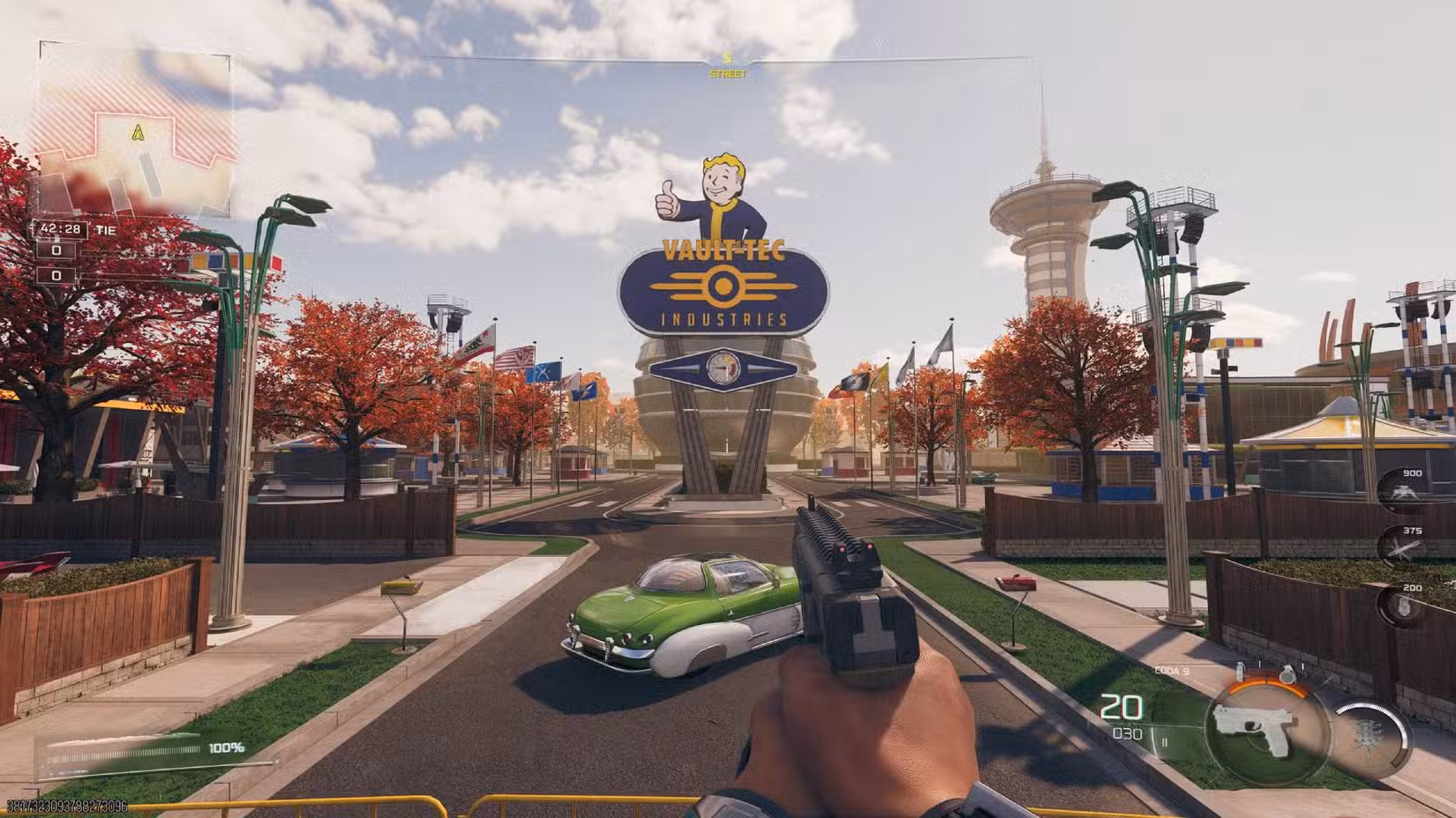 A placa da Vault-Tec Industries fora de Vault Town em Black Ops 7.