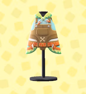 Avental de couro com cintos e bandana no pescoço em ACNH