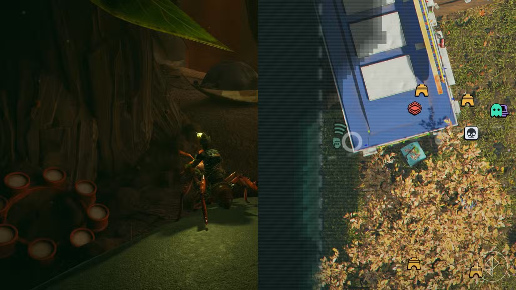 Os locais da pólvora da lanchonete em Grounded 2