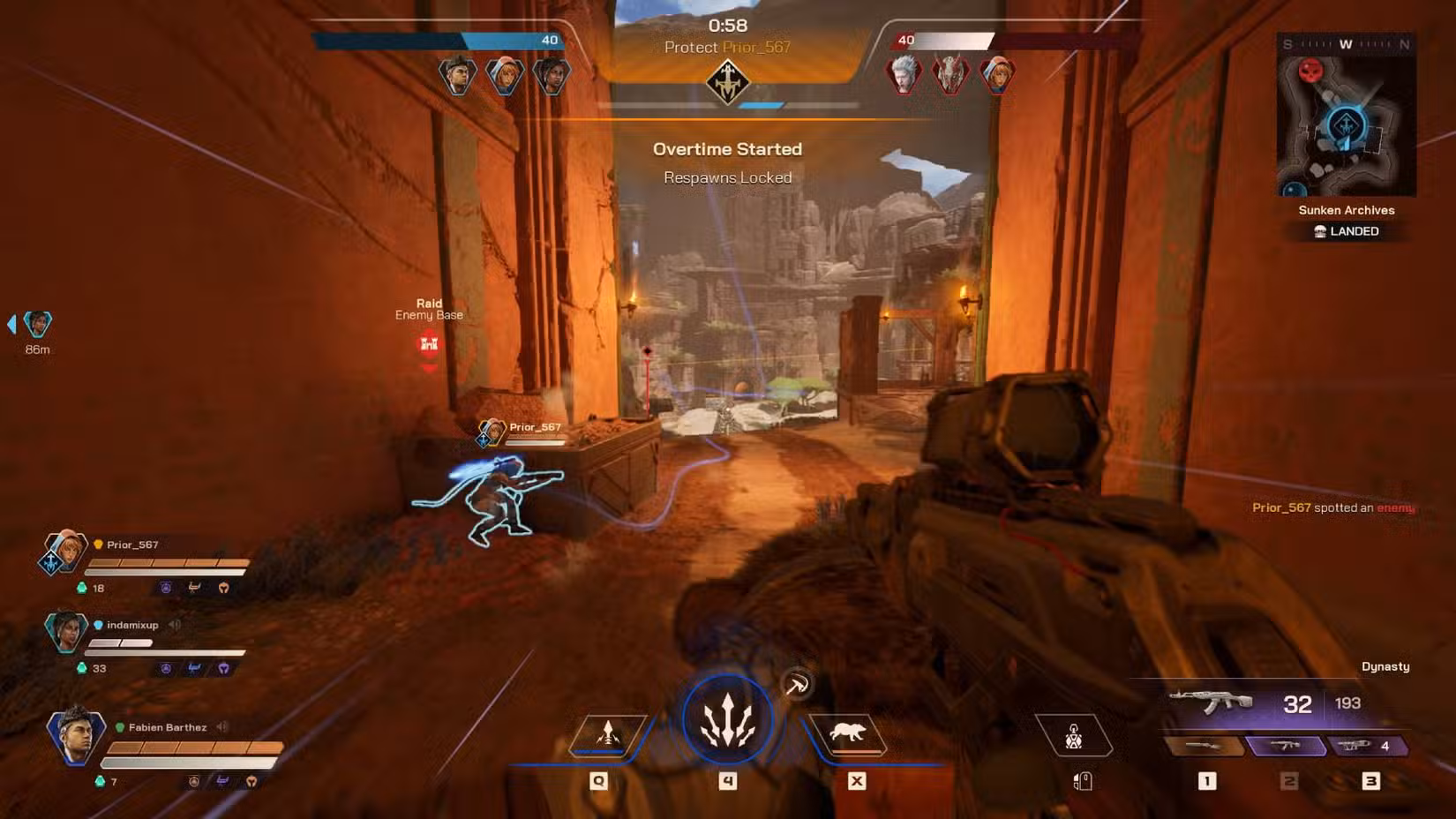 O jogador em Highguard montando um urso em um túnel.