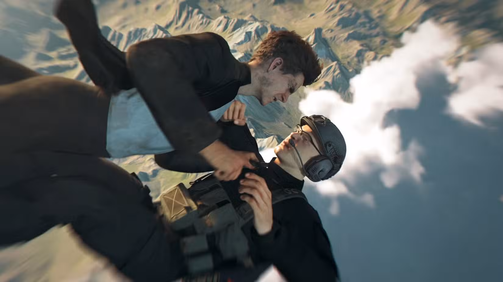 James Bond lutando contra um cara no céu em uma captura de tela de 007 First Light.