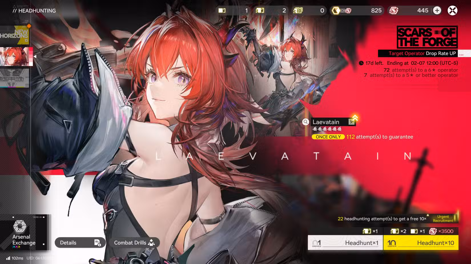 Uma captura de tela de Arknights Endfield mostrando o menu Headhunt