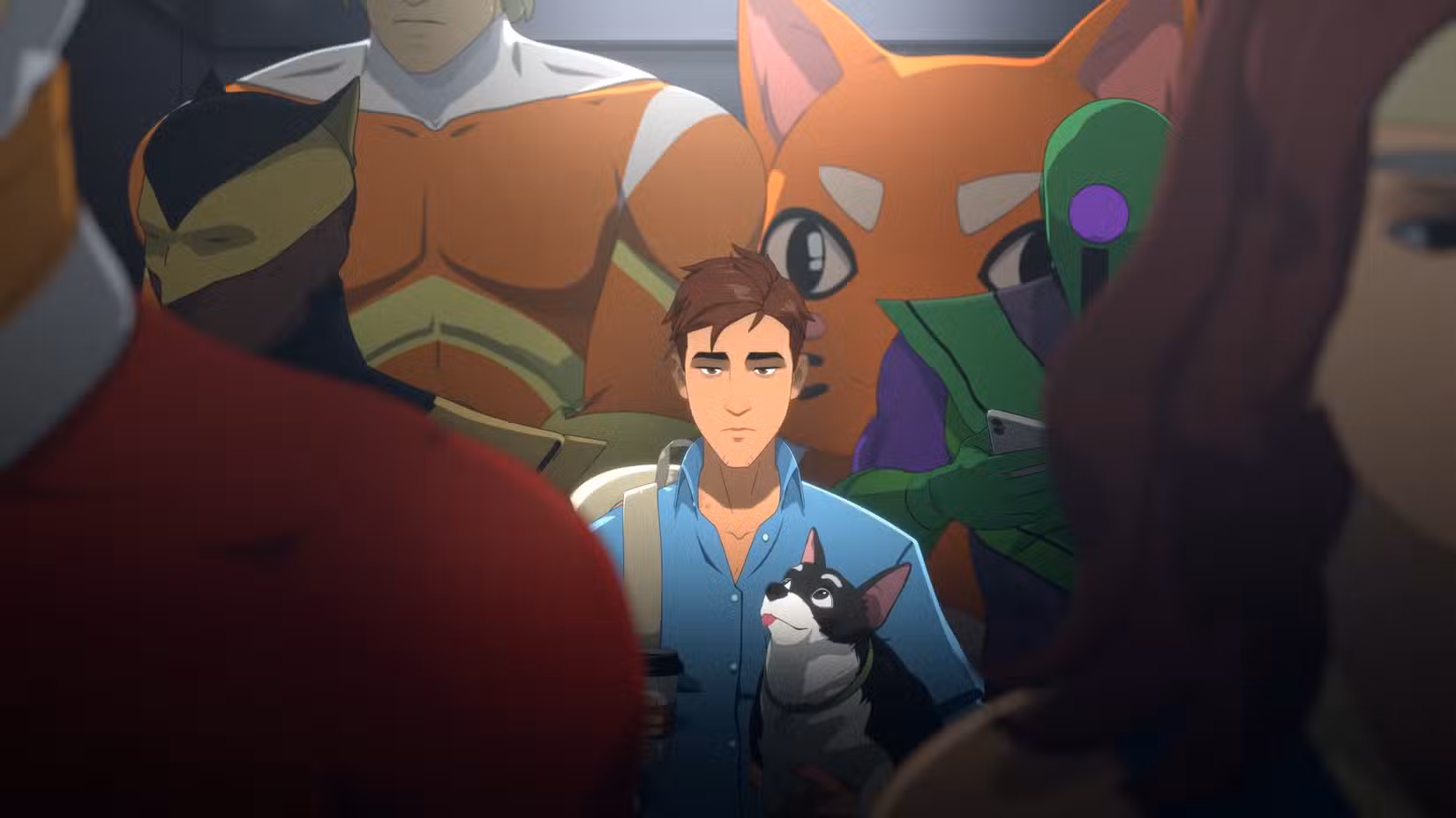 Robert em um elevador cheio em Dispatch