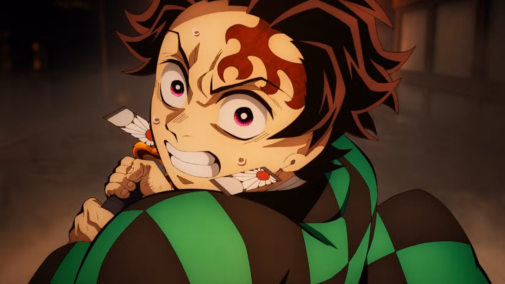 Tanjiro Kamado balançando sua espada em uma imagem do Demon Slayer Infinity Castle