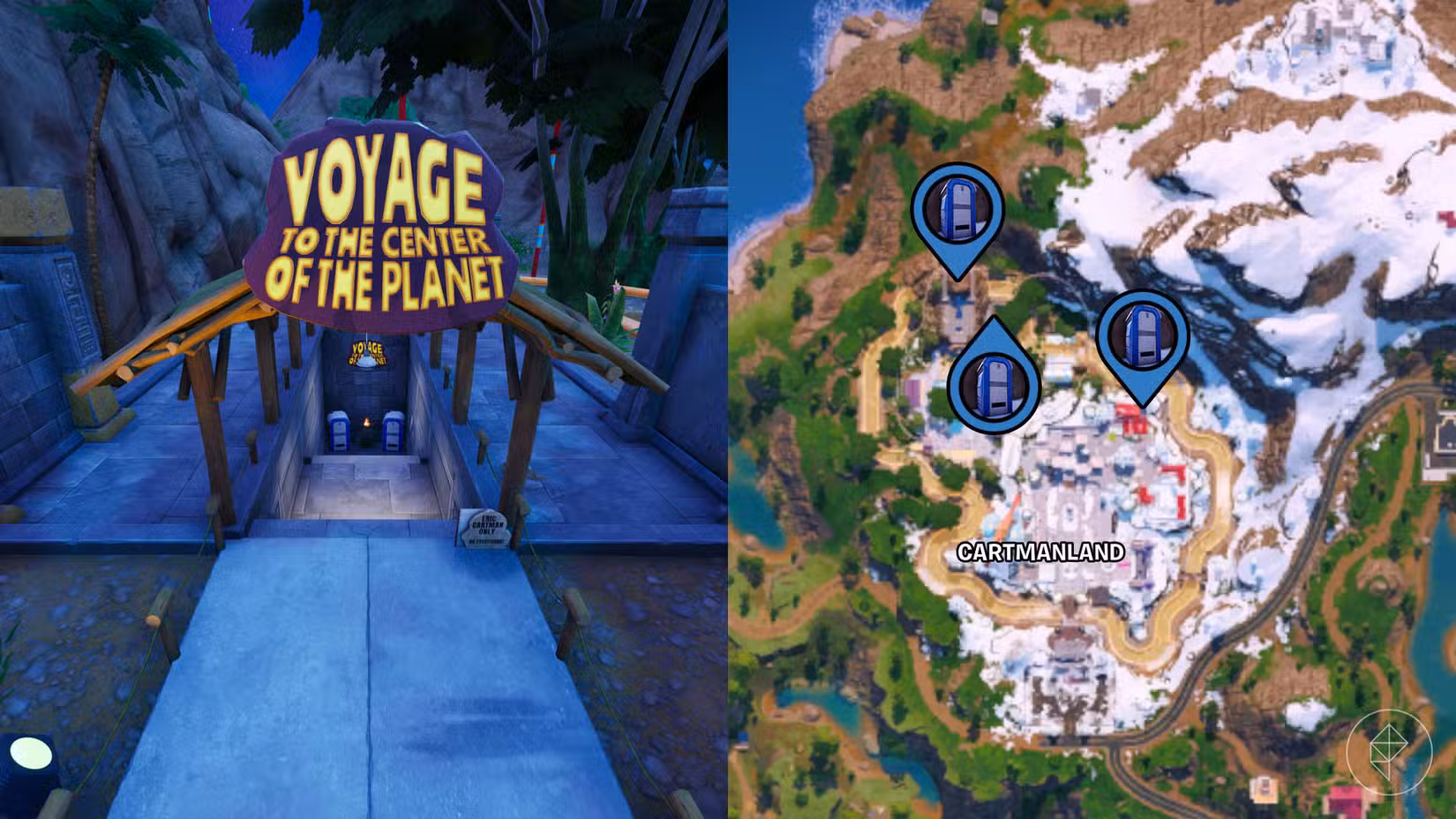 Flushers encontrados em Cartmanland em Fortnite.