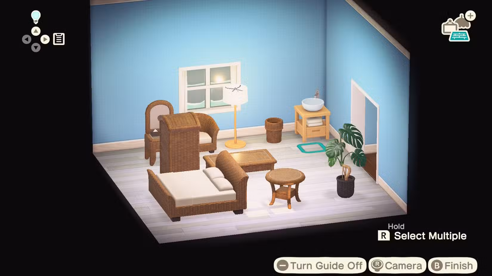 Uma sala em andamento em Animal Crossing New Horizons 3.0