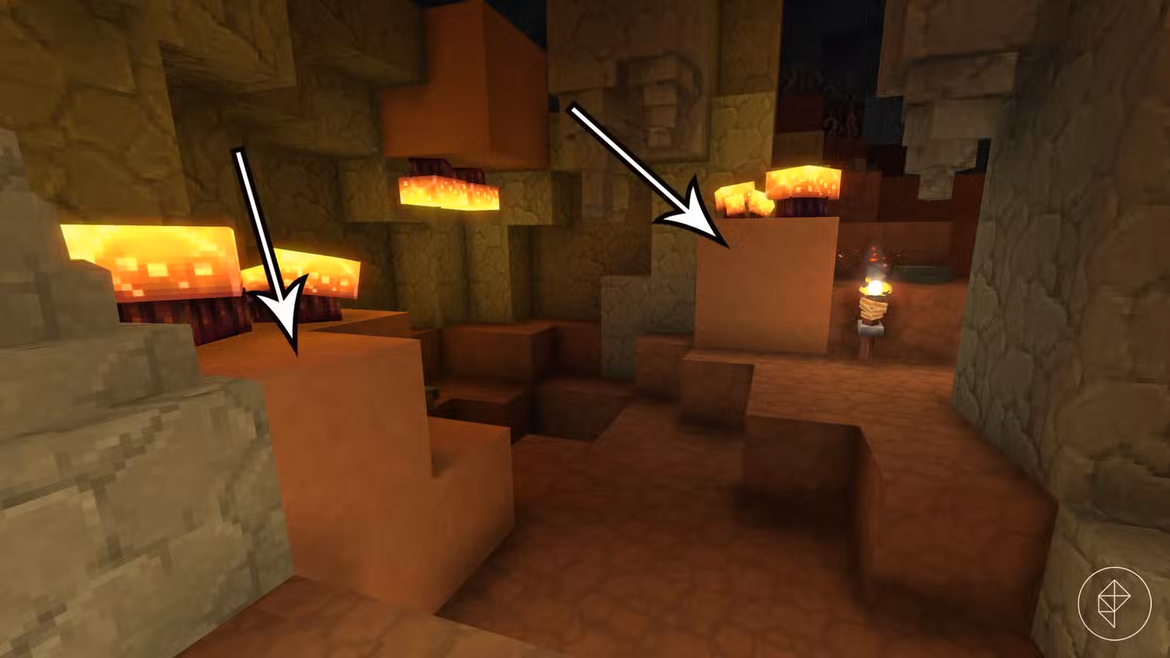 Um depósito natural de argila em uma caverna Hytale.
