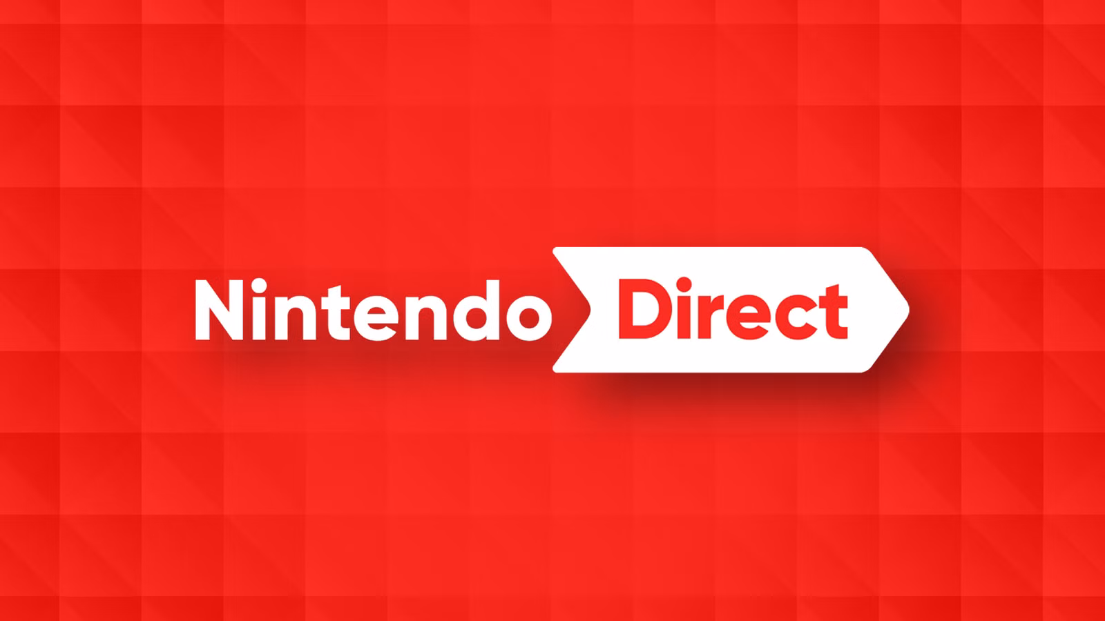 O logótipo Nintendo Direct num fundo xadrez