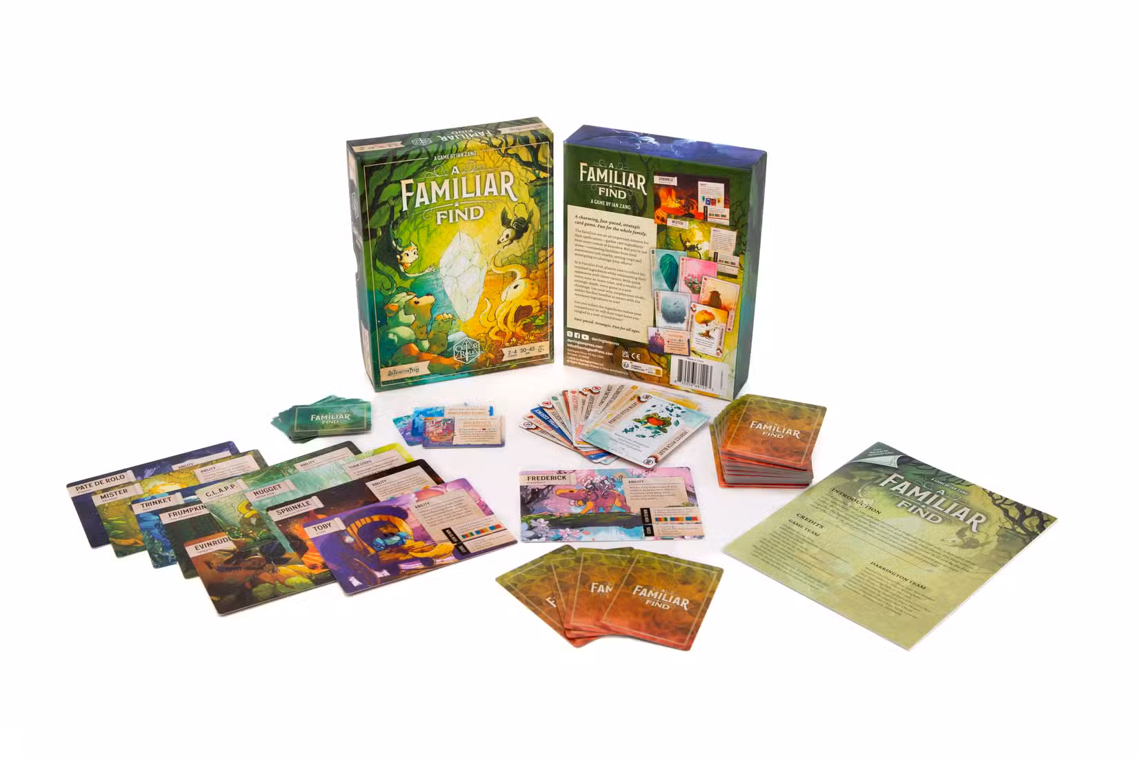 Um conteúdo familiar da caixa do jogo Find