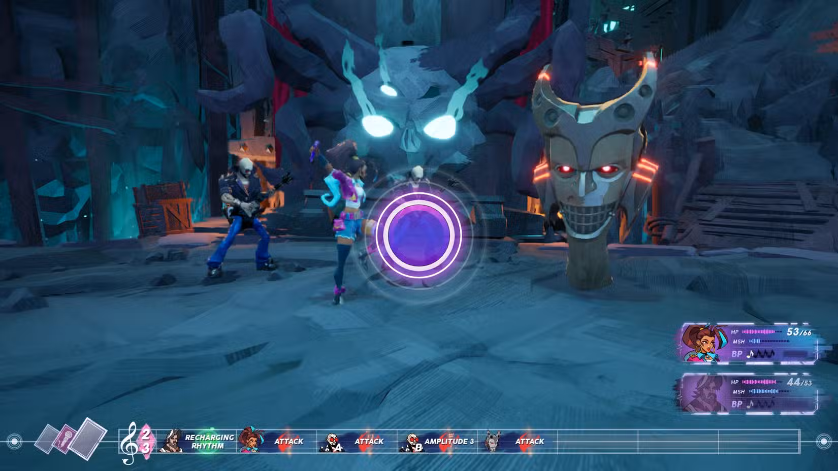 People of Note ataca um Metal Head utilizando o tempo de batida