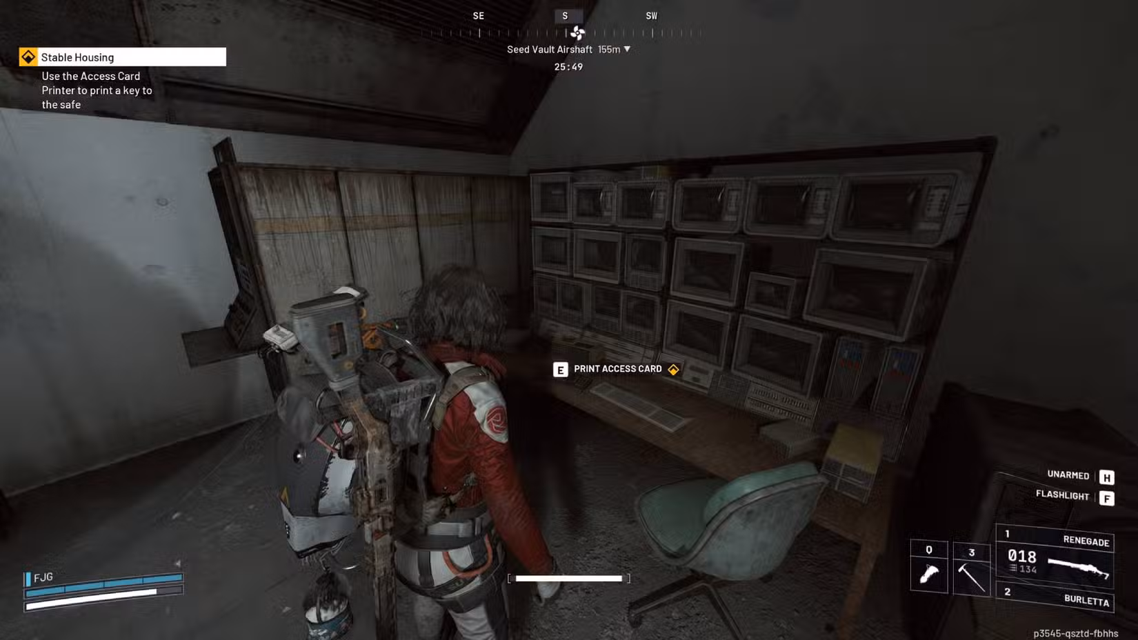 O jogador em frente à impressora para a missão Stable Housing em Arc Raiders.