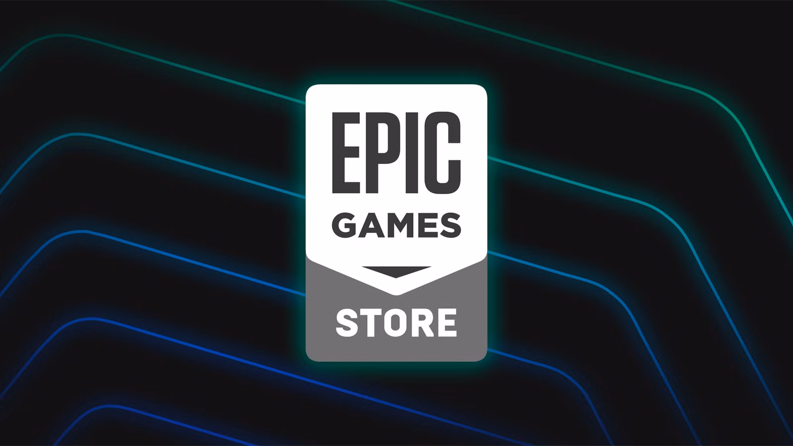 O logotipo da Epic Games Store em um fundo estilizado