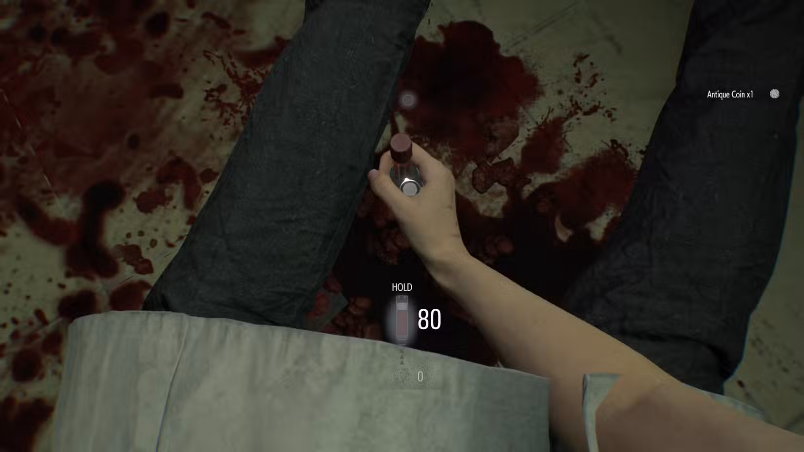 Grace absorvendo sangue infectado em Resident Evil Requiem