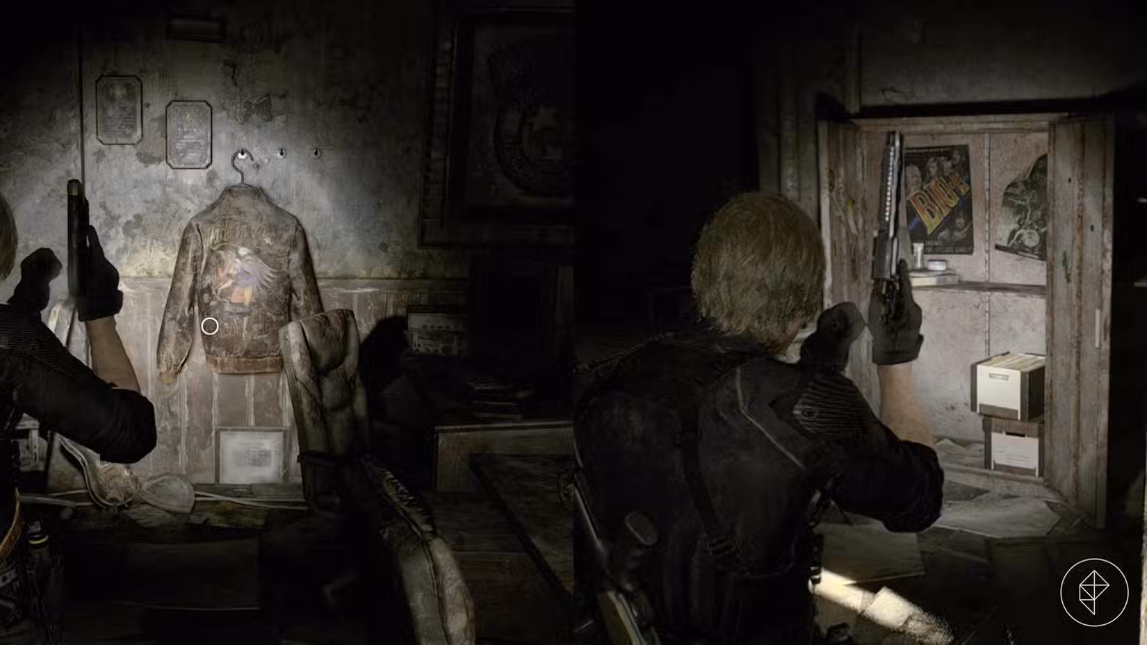 Leon Kennedy examinando arquivos da caça ao tesouro RPD em Resident Evil Requiem