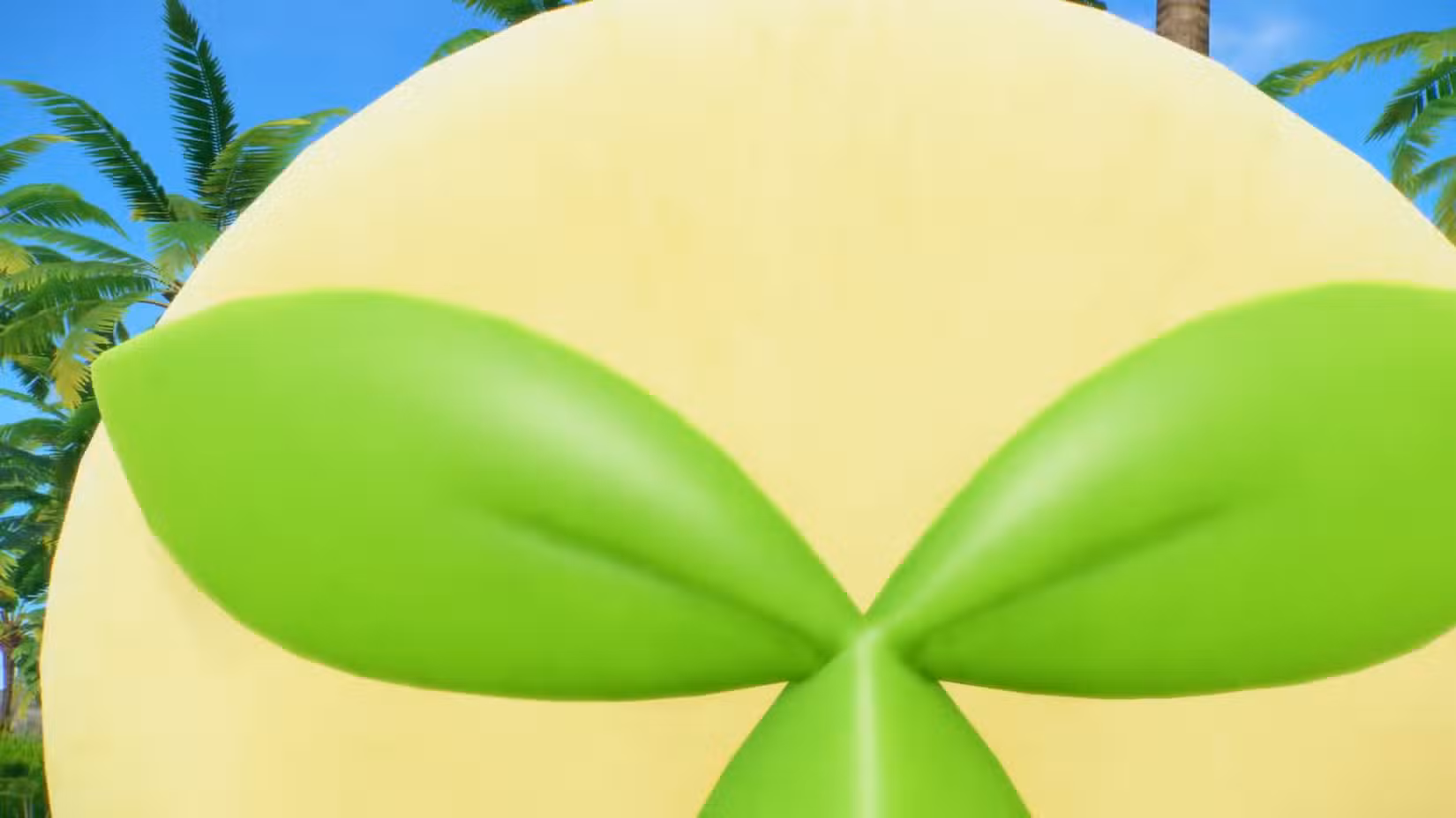 Algumas folhas na testa de um Pokémon