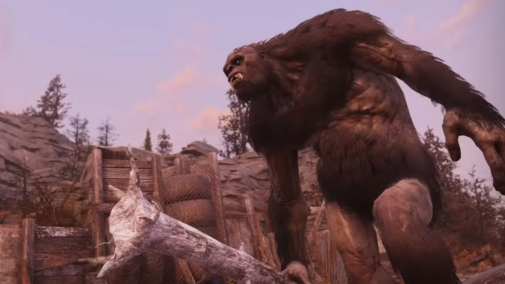 Pé Grande perseguindo Appalachian Wasteland na atualização The Backwoods do Fallout 76