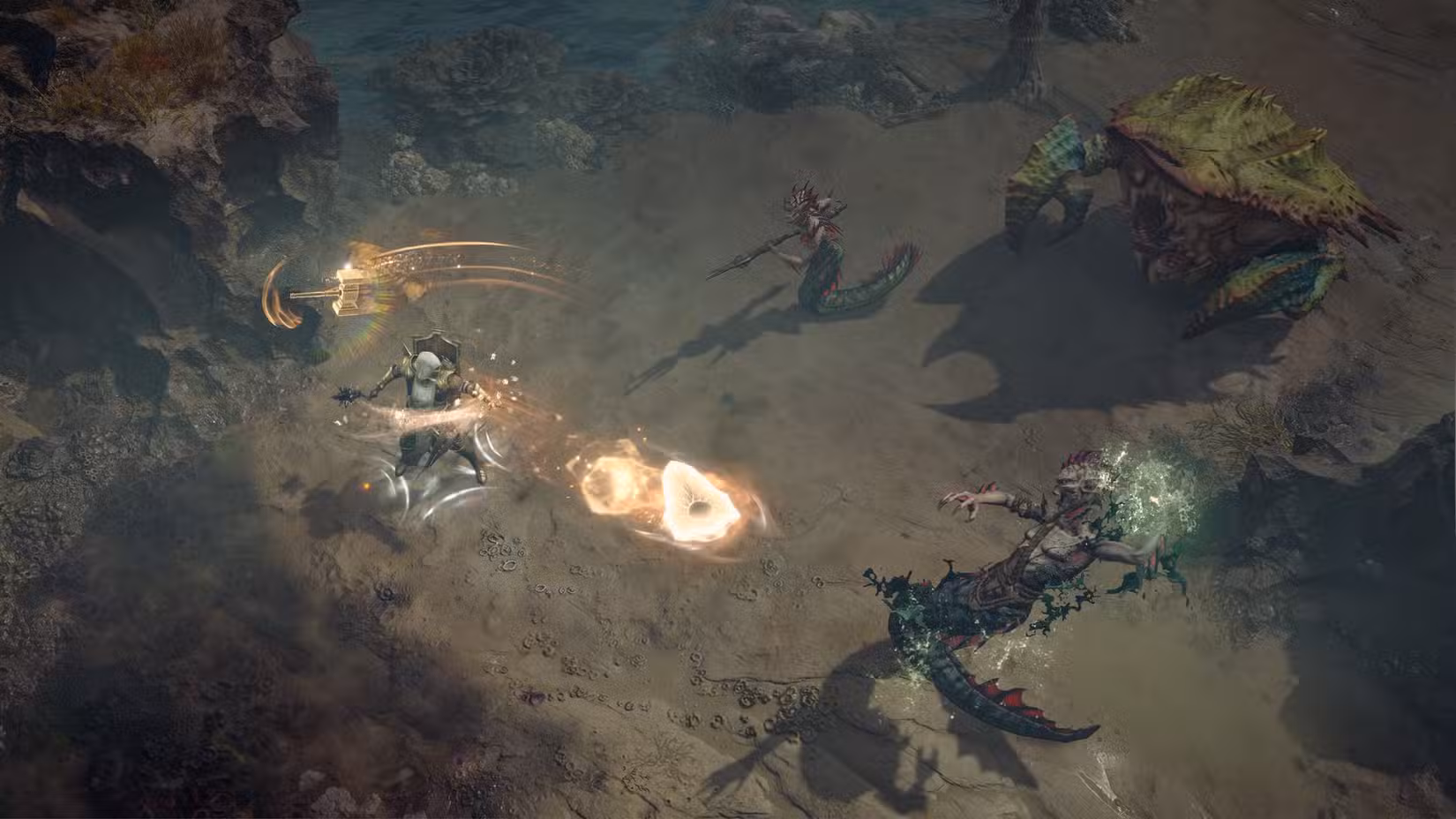 Paladino de Diablo 4 lança um ataque de escudo