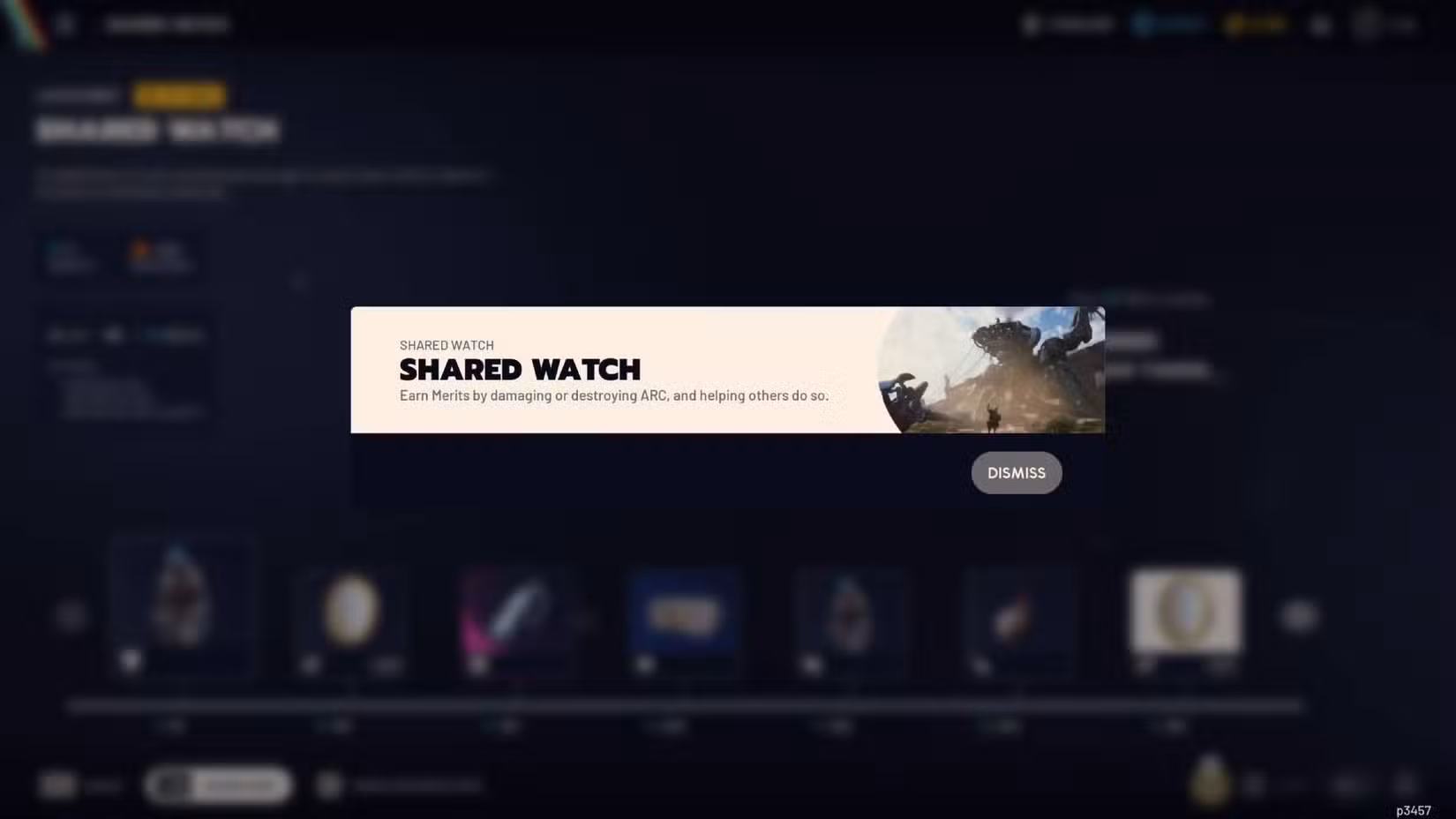 A descrição do jogo do evento Arc Raiders Shared Watch.