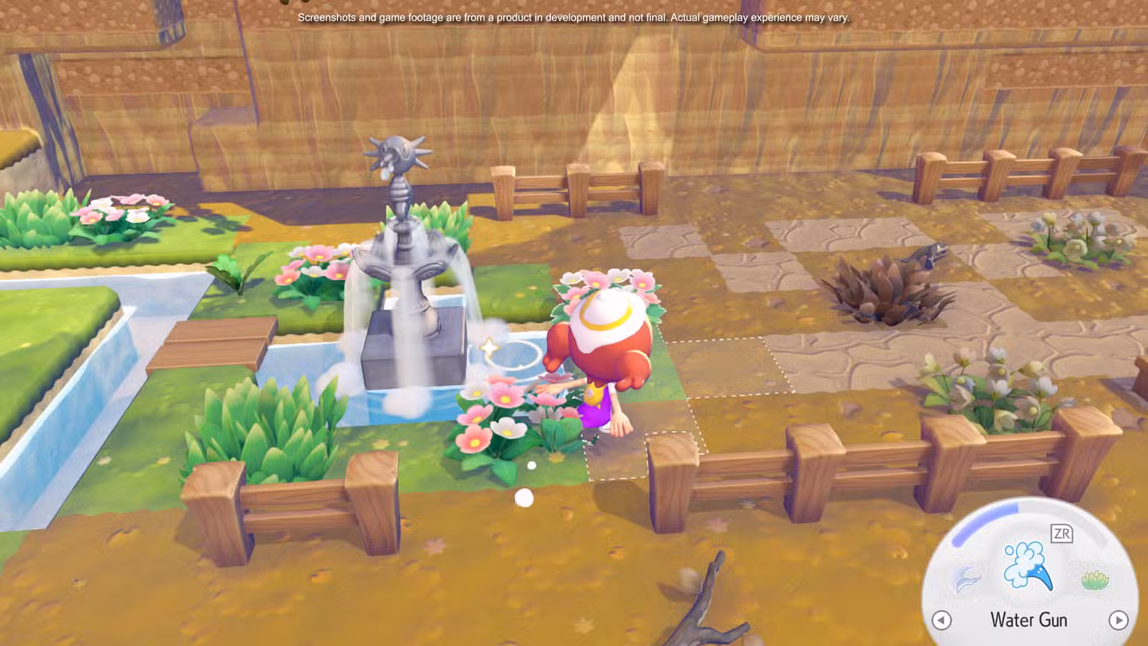 Um jogador corre pelo chão em Pokémon Pokopia.