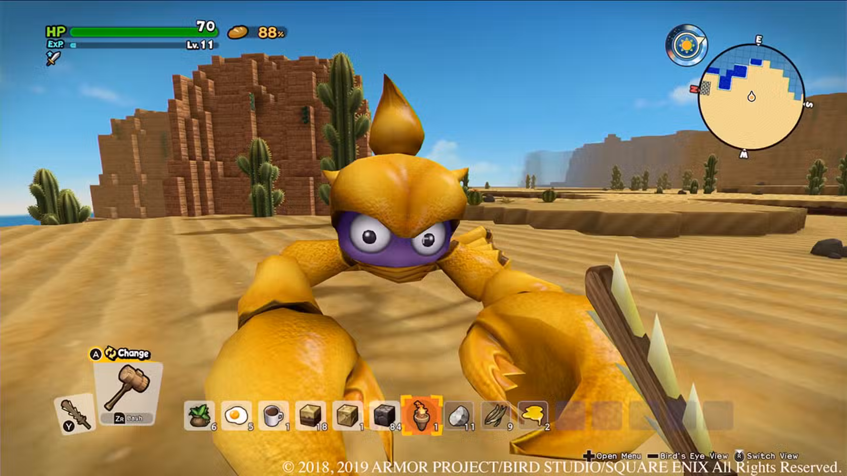 Um inimigo escorpião em Dragon Quest Builders 2