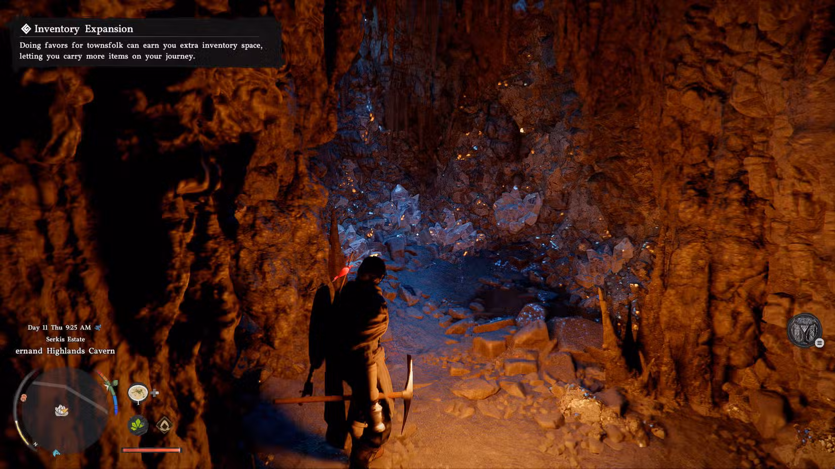 Uma captura de tela do Crimson Desert mostrando alguns diamantes