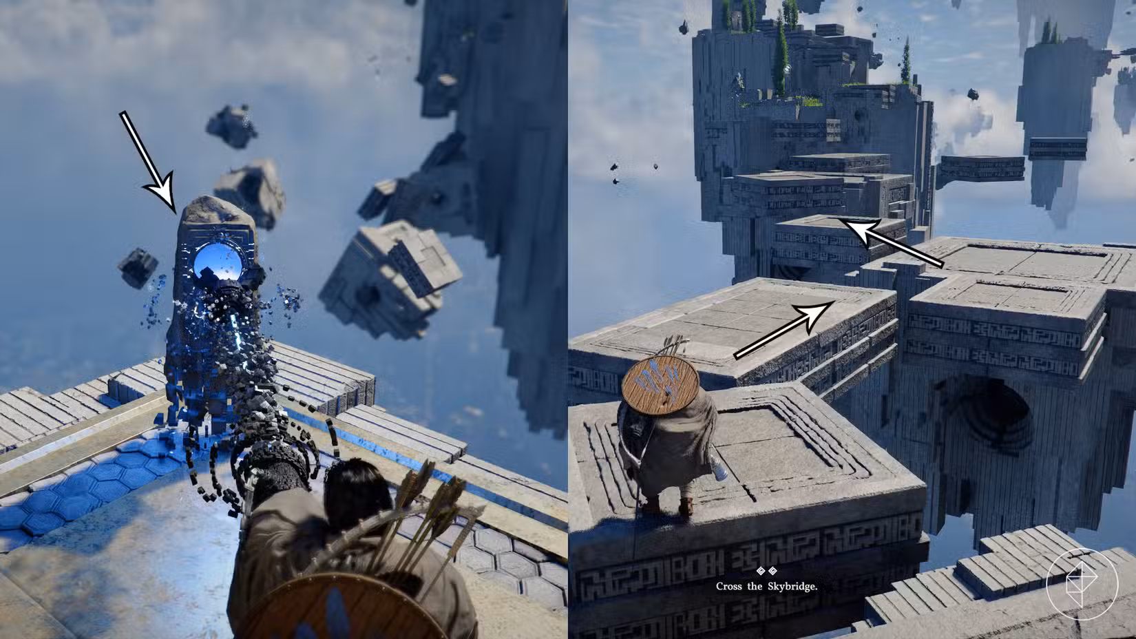 Kliff ativa o Caminho Etéreo no Deserto Carmesim usando sua habilidade Axiom Force.