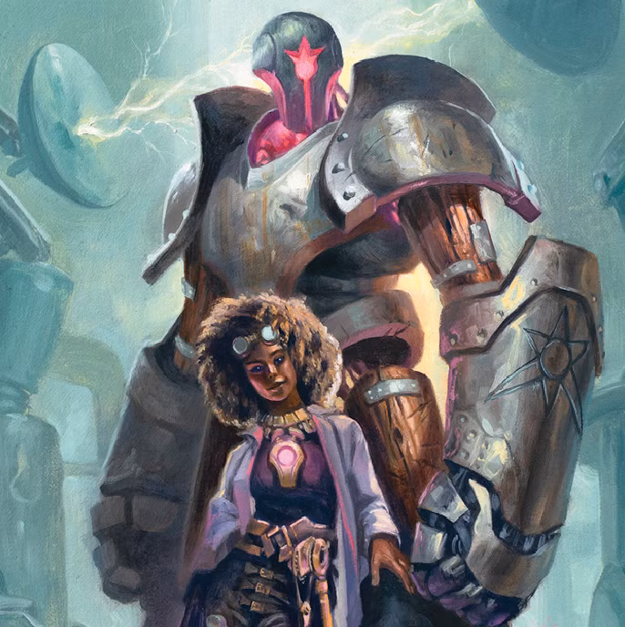 Um Shield Guardian e um artífice em D&D