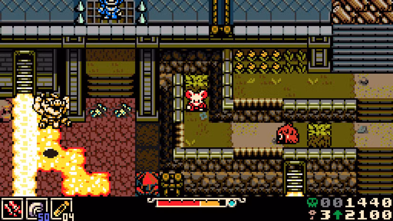 Mina explora um nível em Mina the Hollower.