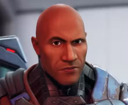 Dwayne Johnson como a Fundação em Fortnite