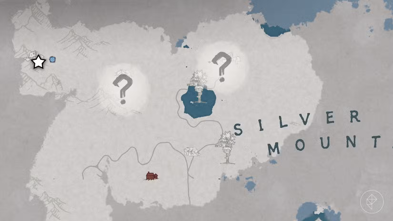 Uma imagem do Crimson Desert do mapa do jogo mostrando a localização do WHite Wastes Sacntuary em Pailune