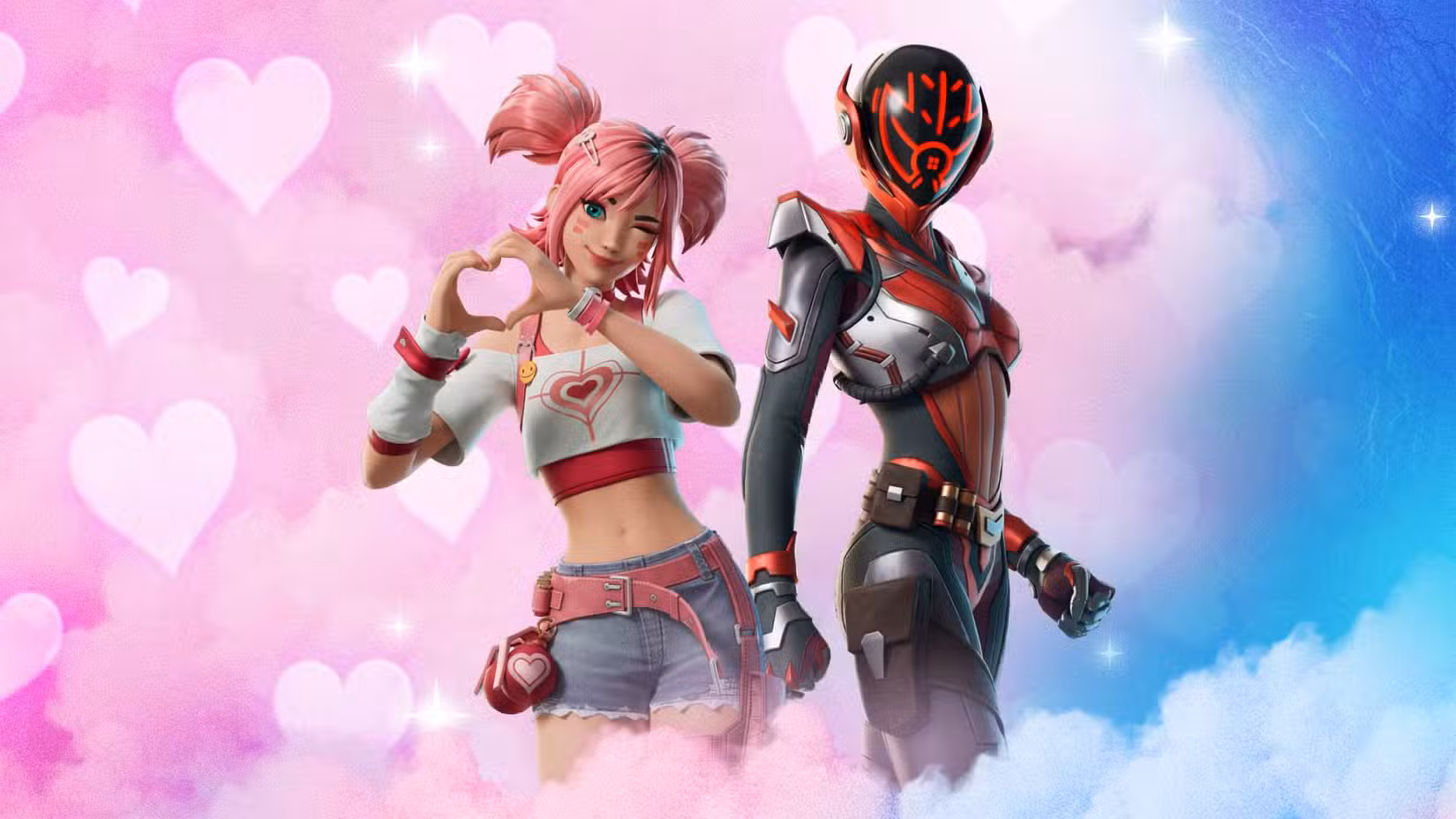 Duas skins KPop Demon Hunters em Fortnite.