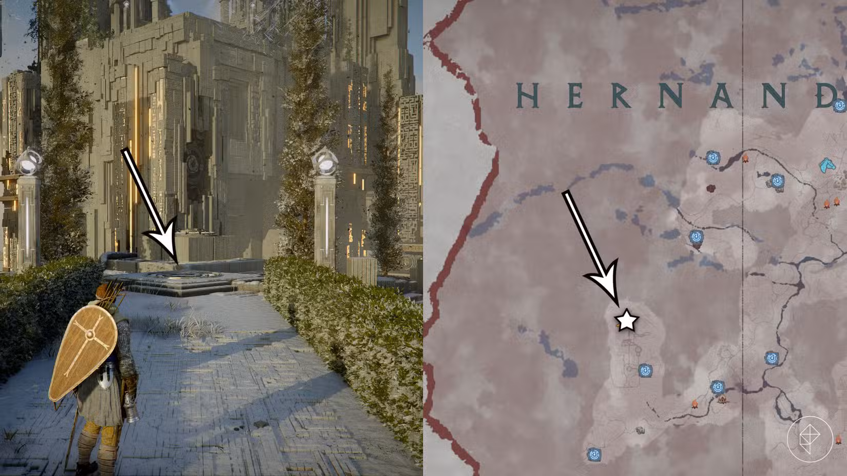 A localização no mapa do Obsession and Madness Abyss, também conhecido como Sanctorum of Insight Abyss, no Crimson Desert.