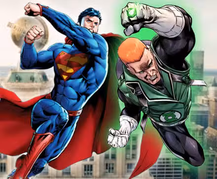 Superman e Guy Gardner Lanterna Verde