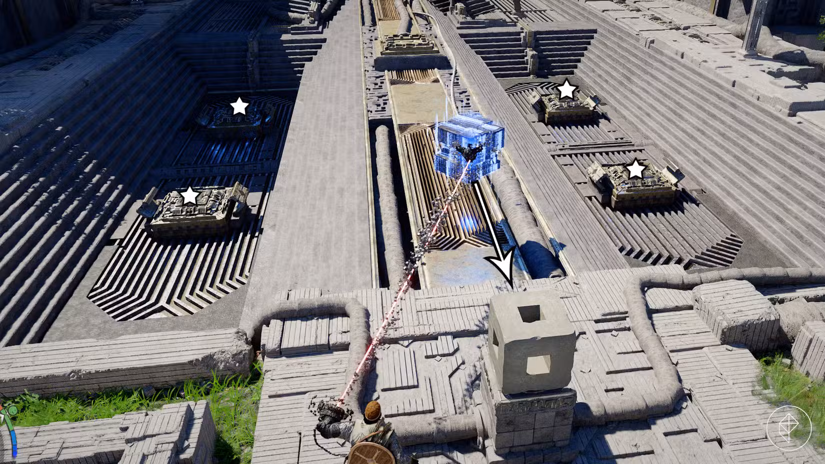 Kliff resolve o quebra-cabeça do Altar da Solidão no Deserto Carmesim.