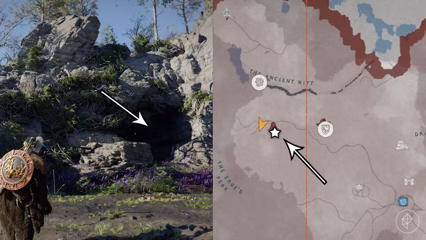 Localização de Silver Fang no Deserto Carmesim.