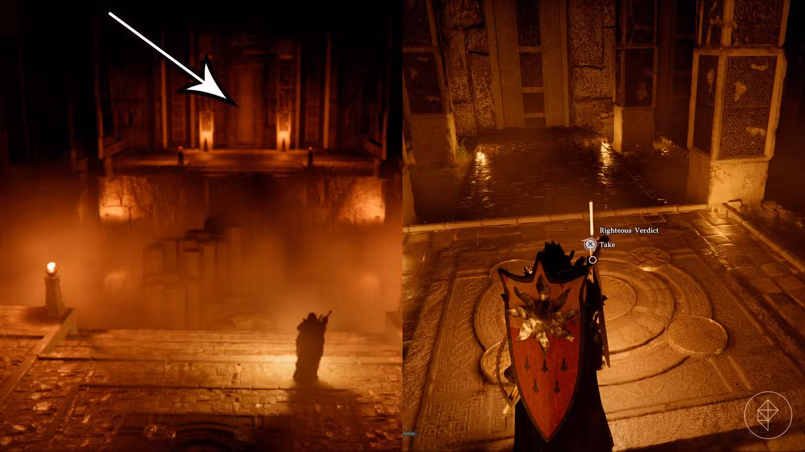 paulokawanishi — 14:35 Uma montagem mostrando a localização da espada Righteous Verdict no Deserto Carmesim