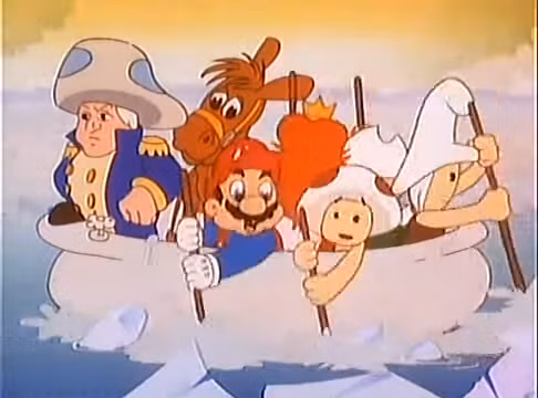 George Washingtoad, Mario e outros atravessam o rio Delawide