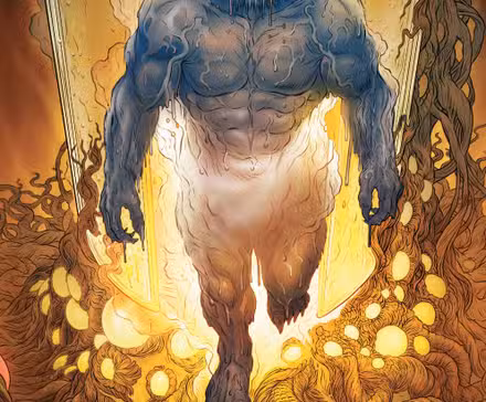 “Eu sabia que essa hora chegaria”, diz Hank McCoy/Beast ao sair de uma câmara fumegante. 