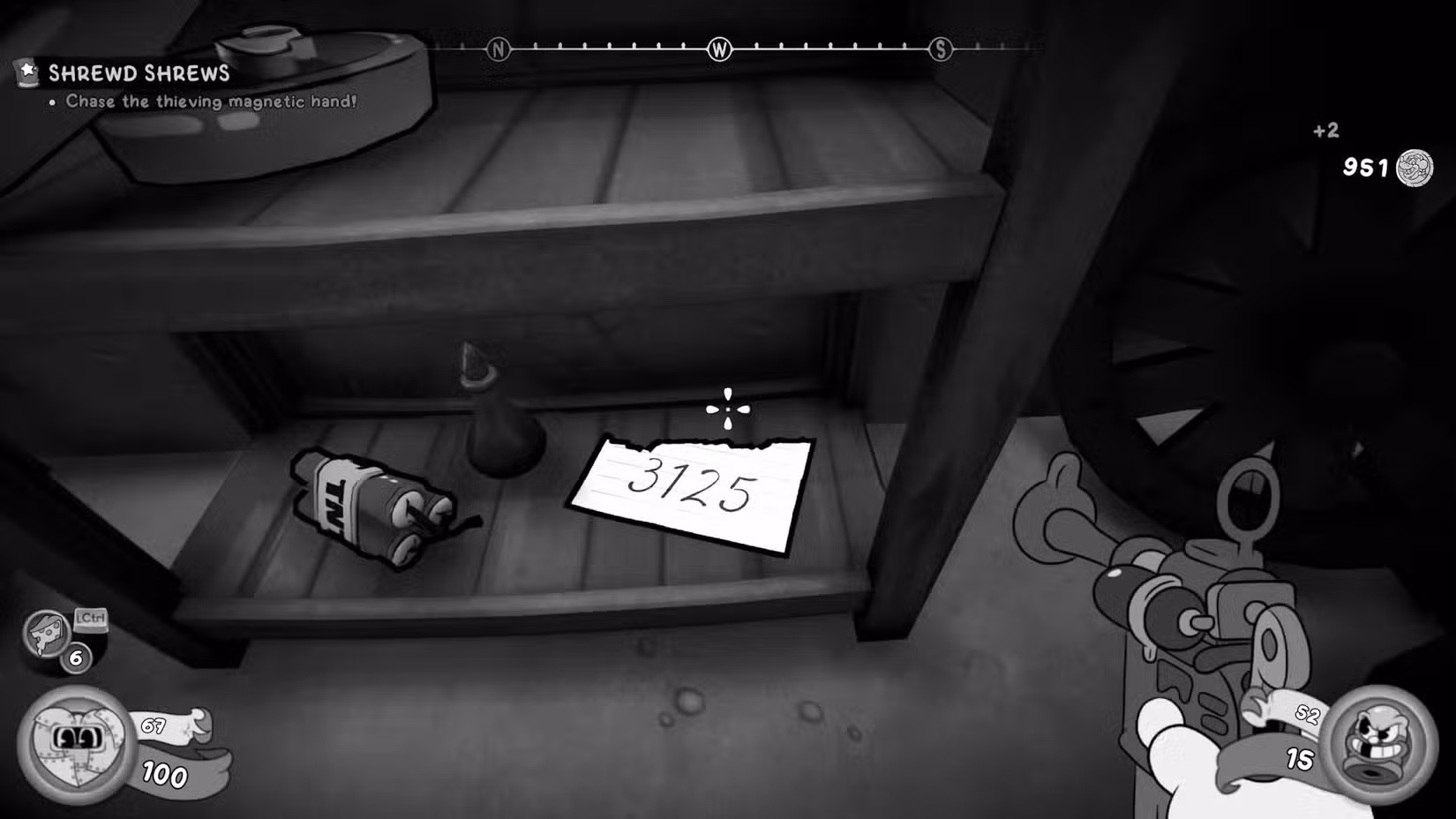 O jogador em Mouse: PI For Hire na frente do código 3125.