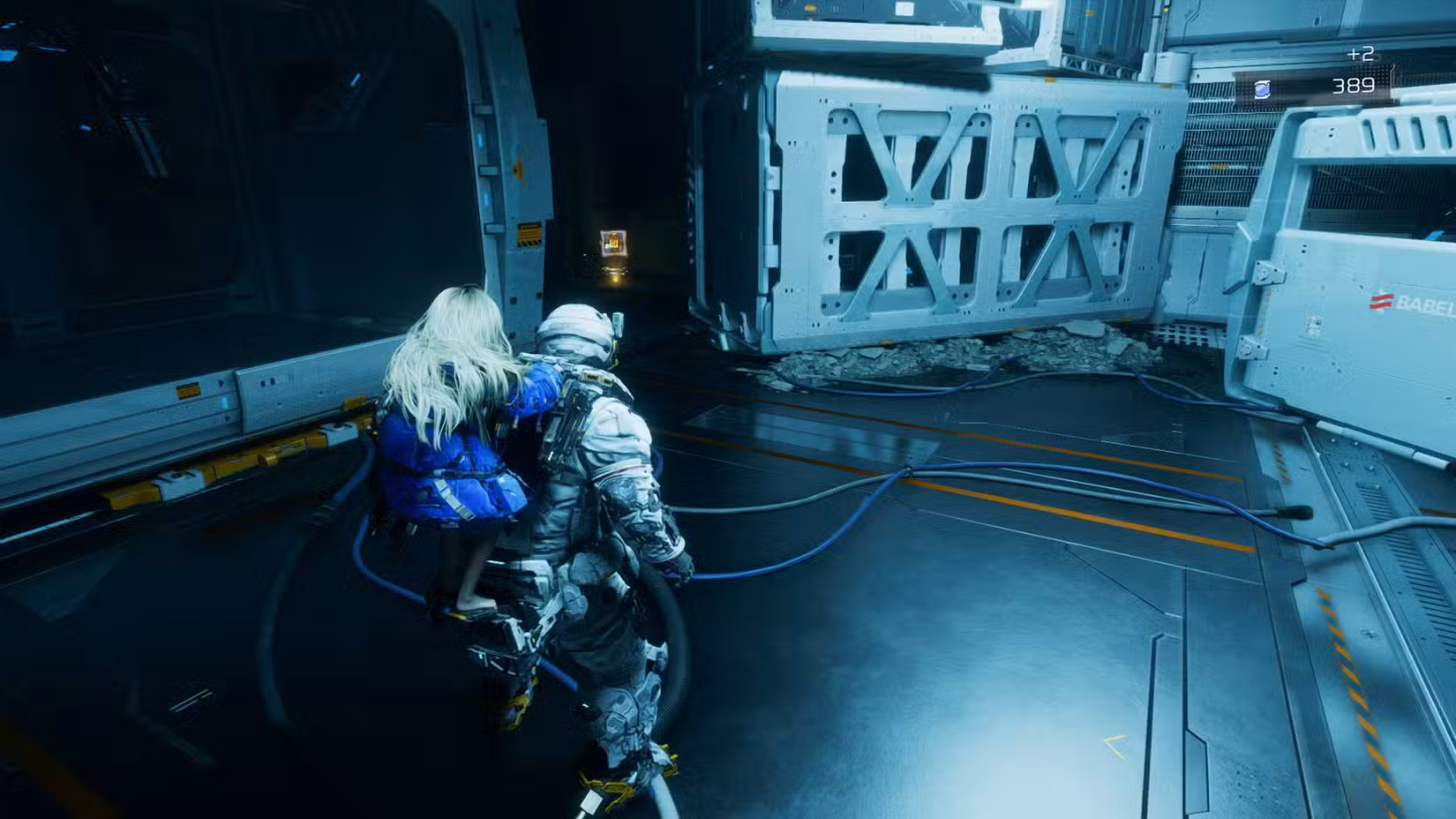 Uma captura de tela do Pragmata mostrando a localização de um componente de atualização no setor Mass Production Array