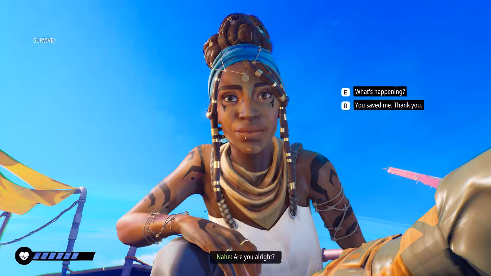 Nahe salva o Tidewalker em Tides of Tomorrow.