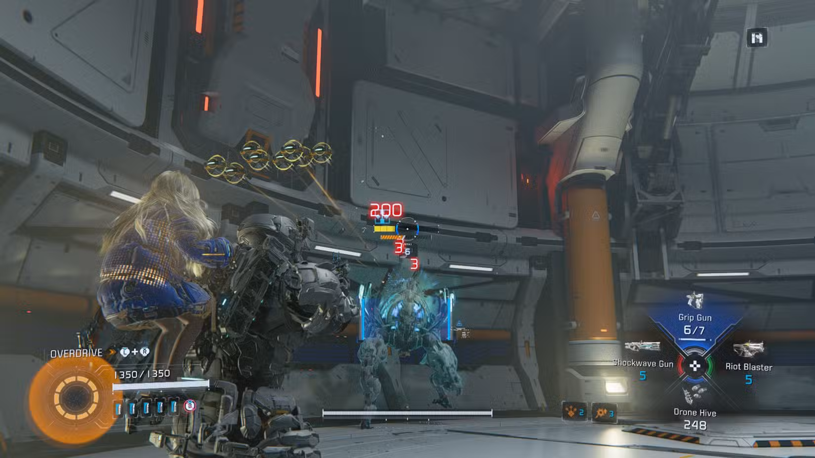 Hugh lutando contra robôs com opções de armas abaixo do ideal em Pragmata