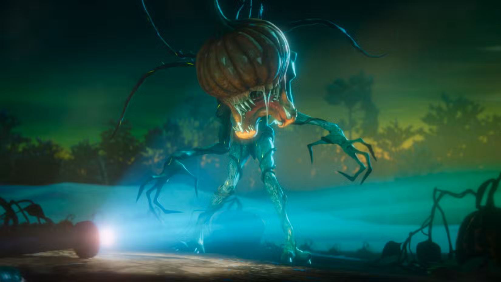 Um monstro com garras afiadas e uma abóbora na cabeça faz parte do teaser de Stranger Things: Tales from '85