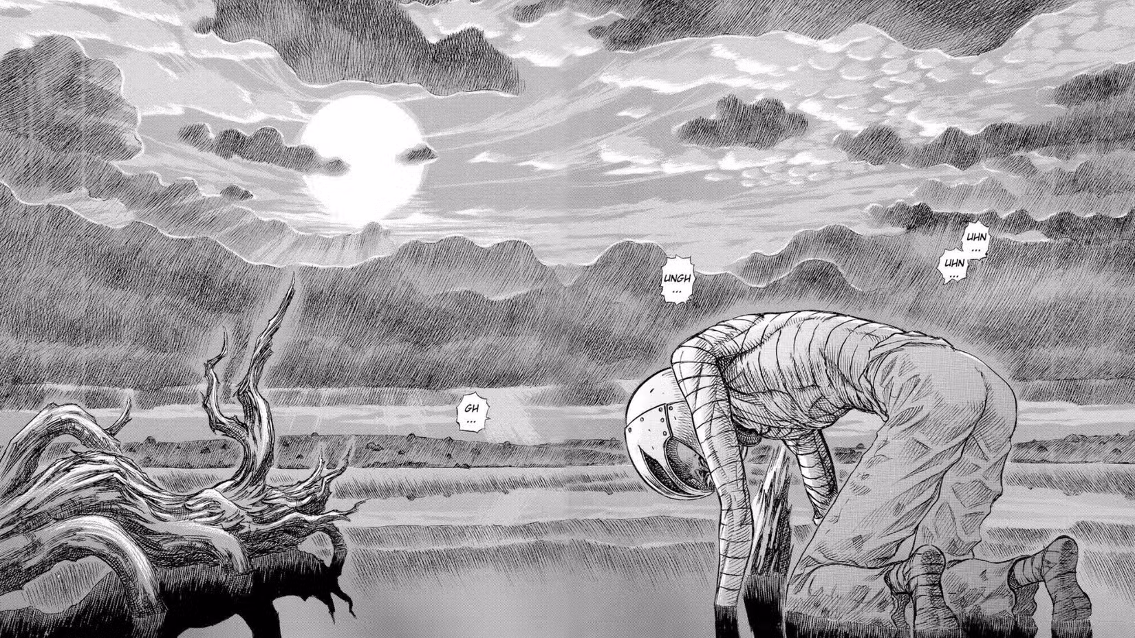 Painel de Berserk apresentando Griffith sob o Eclipse. 