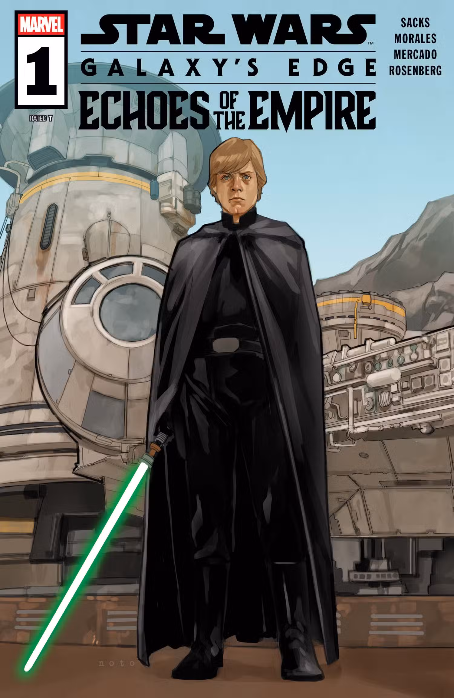 A capa de Star Wars: Echoes of the Empire apresentando Luke Skywalker empunhando um sabre de luz verde.