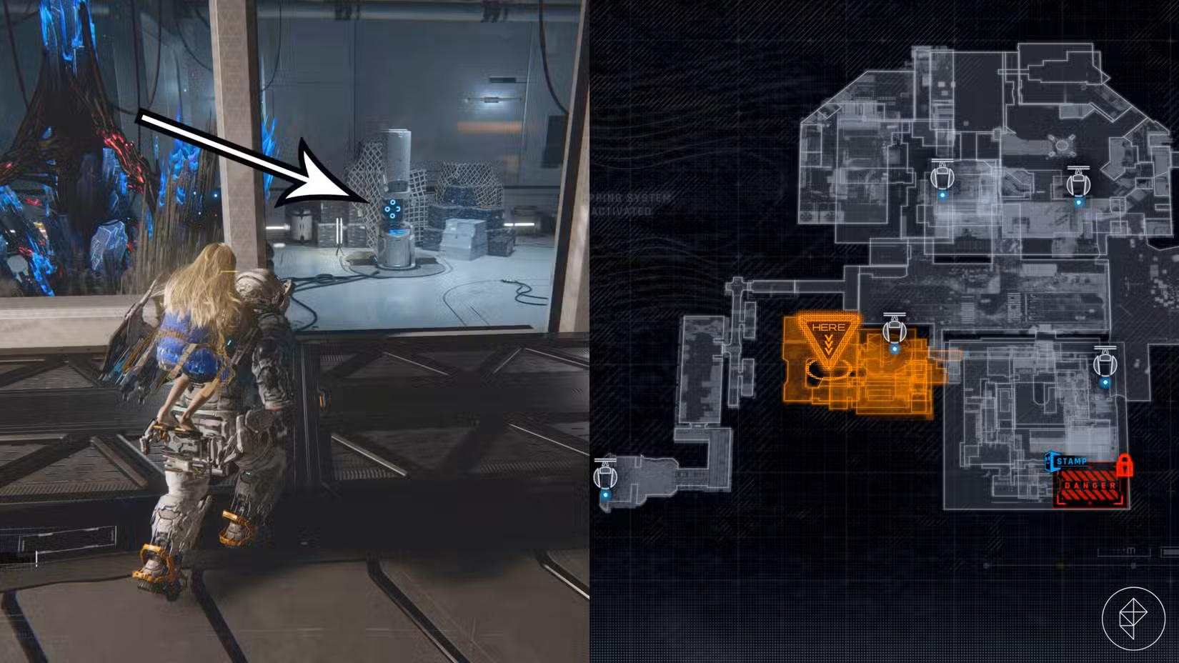 A localização da borracha Lim em Pragmata.