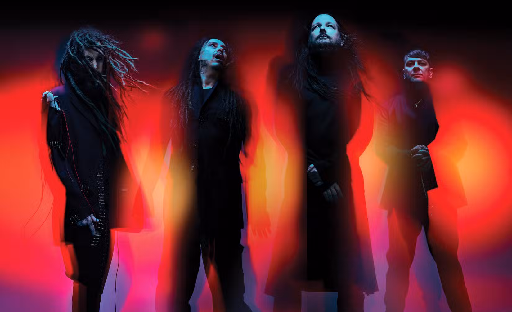 Uma foto de grupo da banda Korn