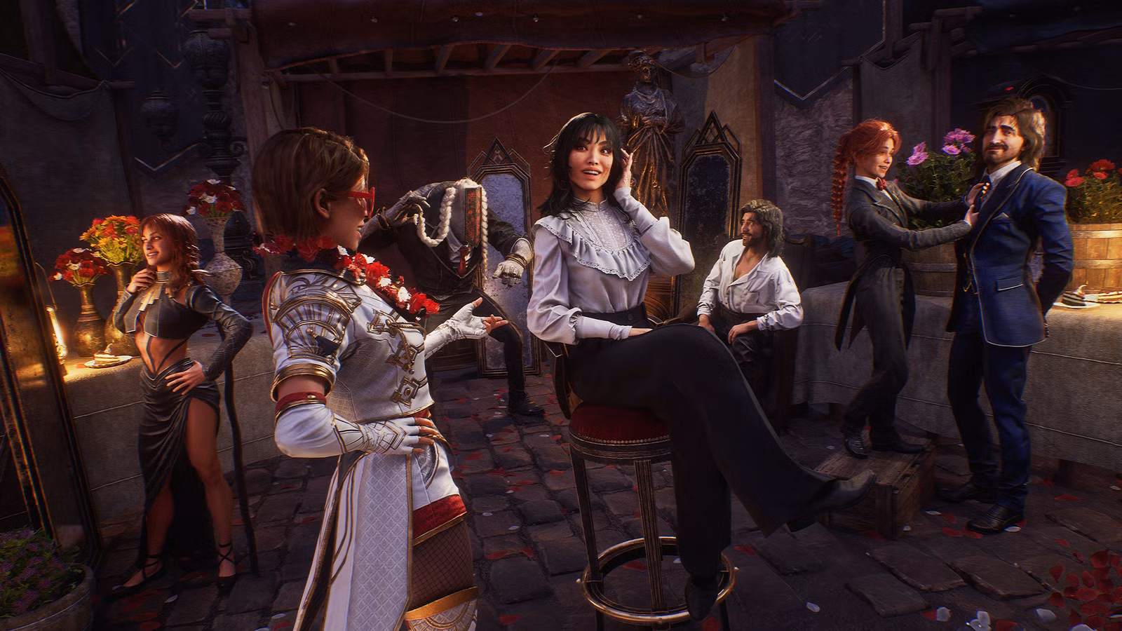 Imagem de aniversário de um ano da Clair Obscur Expedition 33 mostrando seu elenco curtindo seus novos cortes de cabelo