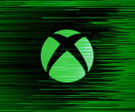 Logotipo do Microsoft Xbox em um fundo verde com falhas